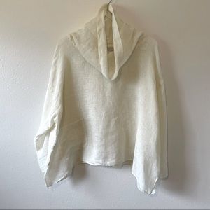 Eleven Stitch Design Linen Cowl Neck Top XS